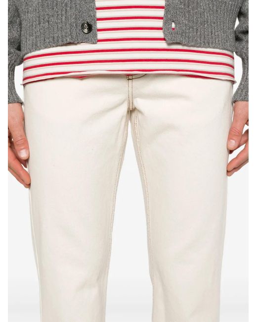 AMI White Logo-Patch Jeans for men