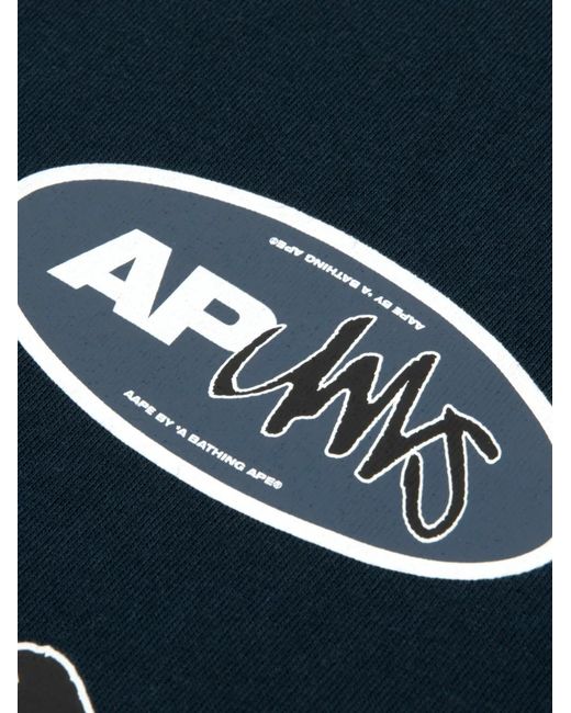 Aape By A Bathing Ape Blue Graphic-Print T-Shirt for men