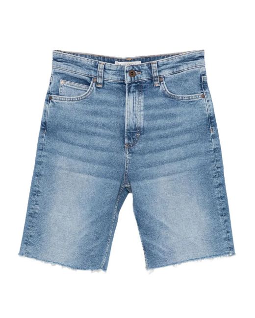 Marc O' Polo Blue Frayed-Hem Denim Shorts
