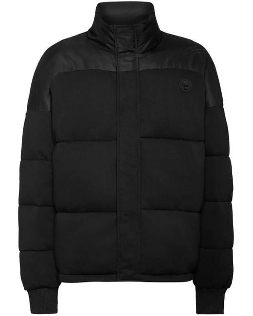 Philipp Plein Black Panelled Puffer Jacket for men