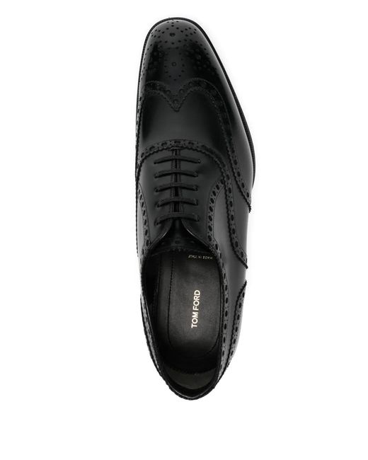 Tom Ford Black Leather Oxford Shoes for men
