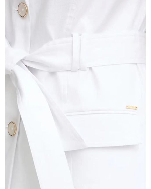Guess White Belted Sleeveless Blazer