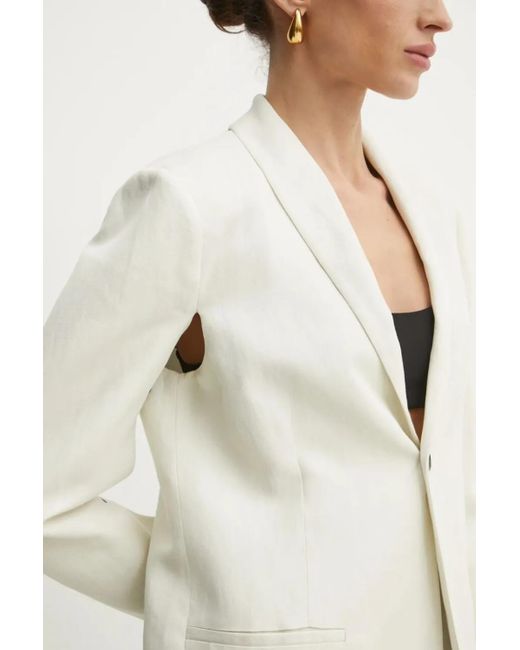 Liviana Conti White Cut-Out Single-Breasted Blazer