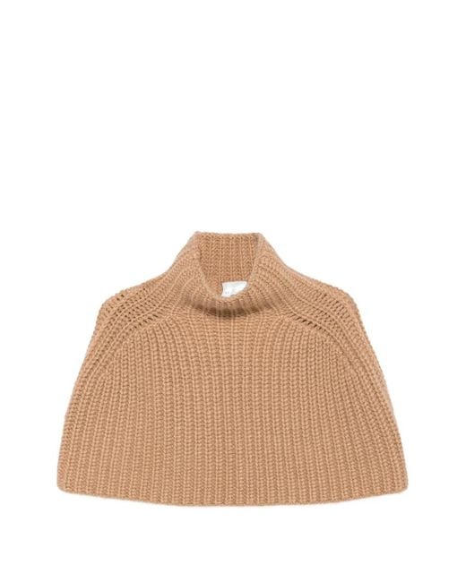 Sa Su Phi Natural Ribbed-Knit Cashmere Poncho