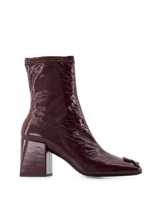Courreges Purple Reedition Logo-Plaque Ankle Boots