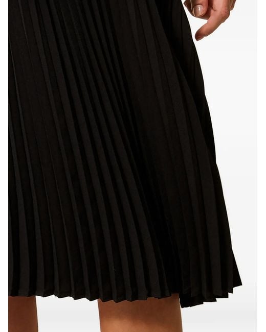 Twinset Black Recycled Crêpe De Chine Midi Dress