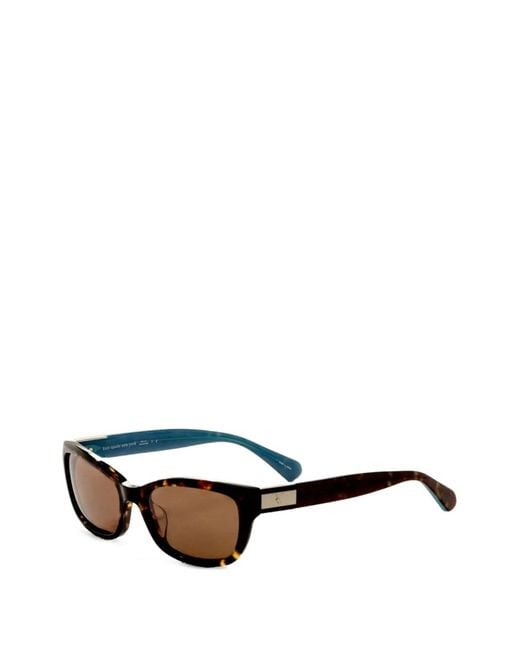 Kate Spade Brown Tortoiseshell-Effect Rectangle-Frame Glasses
