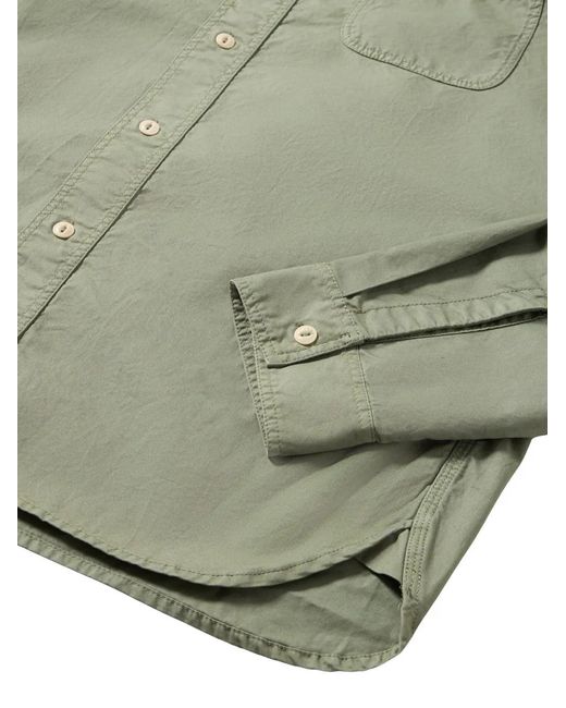 Fortela Green Workt Patch-Pocket Cotton Shirt for men
