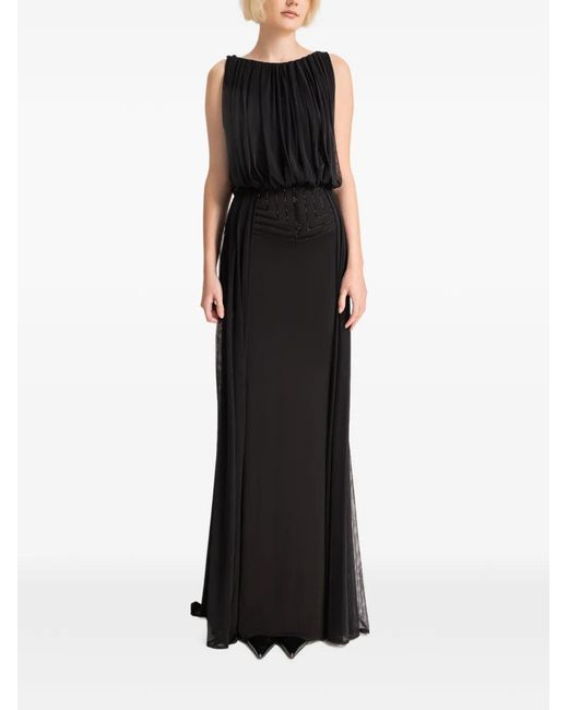 Gemy Maalouf Black Draped Maxi Dress