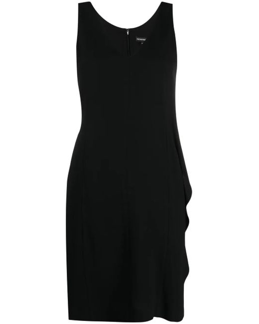 Emporio Armani Black V-Neck Sleeveless Dress