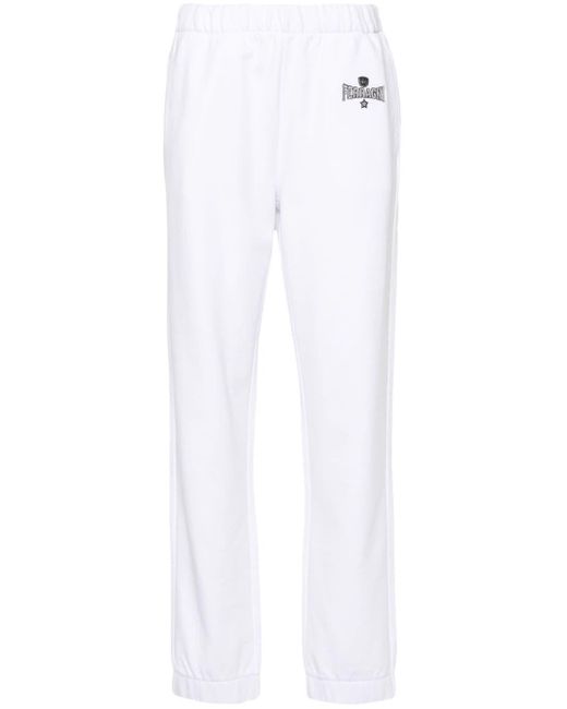 Pantalones de chándal con logo bordado Chiara Ferragni de color White