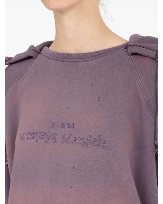 Maison Margiela Purple Reverse-Logo Cotton Hoodie