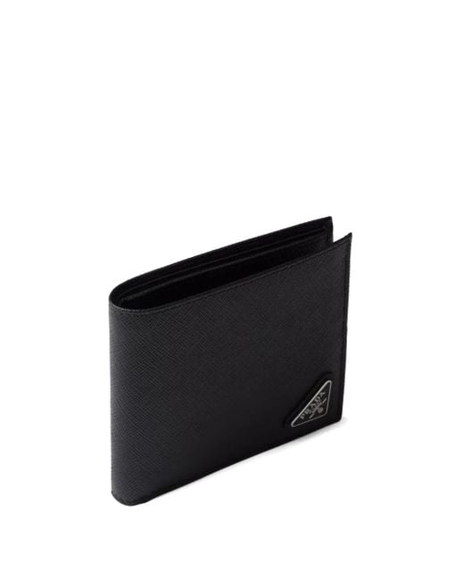 Billetera Con Logo Prada de hombre de color Black