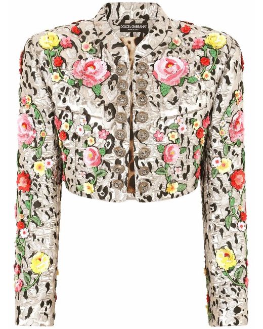 Dolce & Gabbana Multicolor Spencer Embroidered Jacquard Jacket