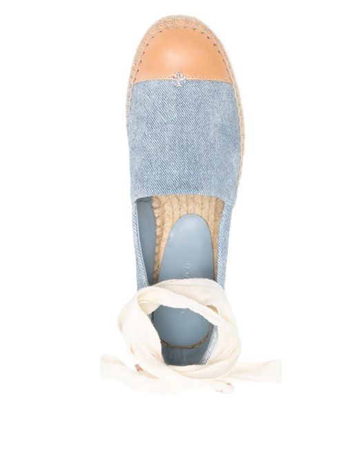 Espadrilles Con Punta A Contrasto di Tory Burch in Blue