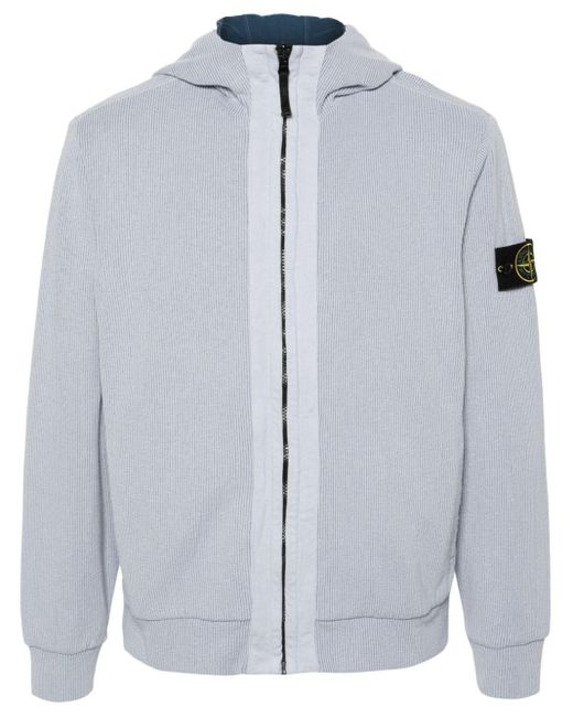 Stone Island Blue Compass-badge Reversible Hooded Jacket for men