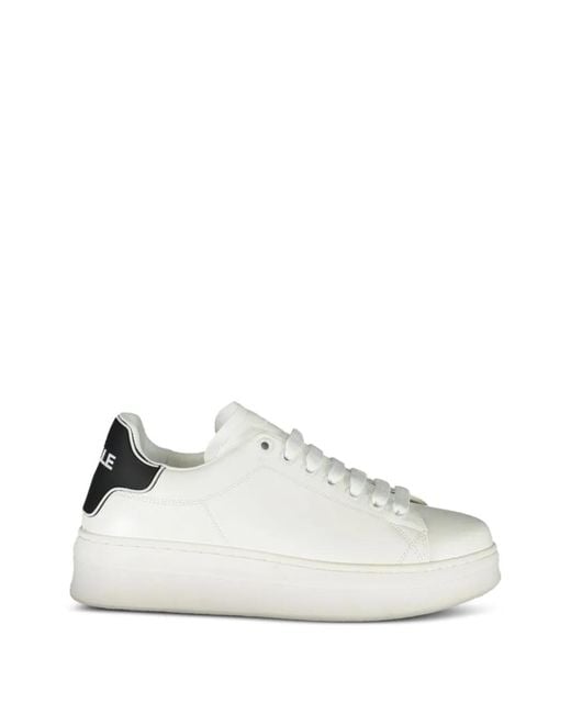 Gaelle White Lace-Up Chunky Sneakers