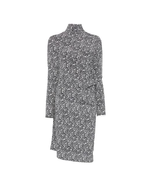 Totême Gray Floral Twist Dress