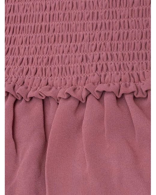 MICHAEL Michael Kors Pink Ruffled Smocked Mini Dress