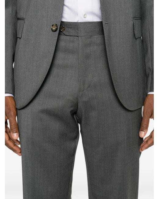 Lardini Gray Notched-Lapels Single-Breasted Suit for men