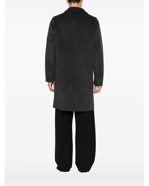 Aspesi Black Virtuoso Collared Single-Breasted Coat for men