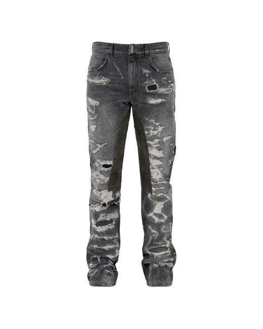 Givenchy Gerafelde Jeans Met Patchwork in het Gray voor heren