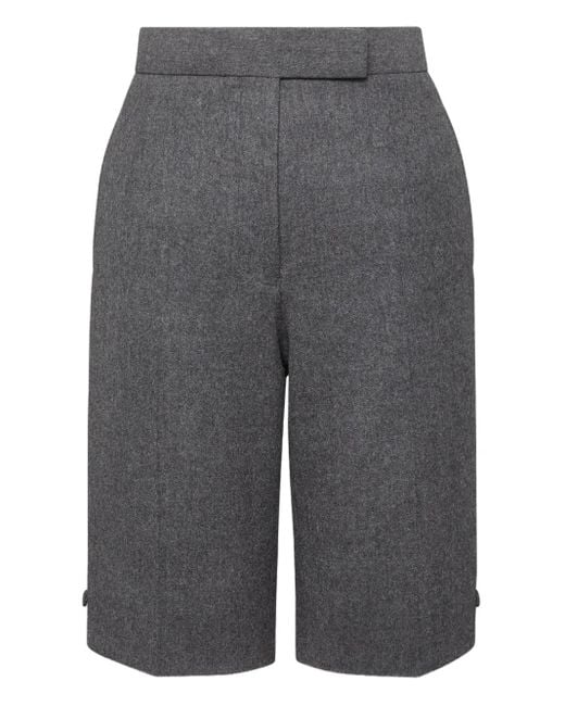 Thom Browne Gray Solid Wool Flannel Bermuda Shorts
