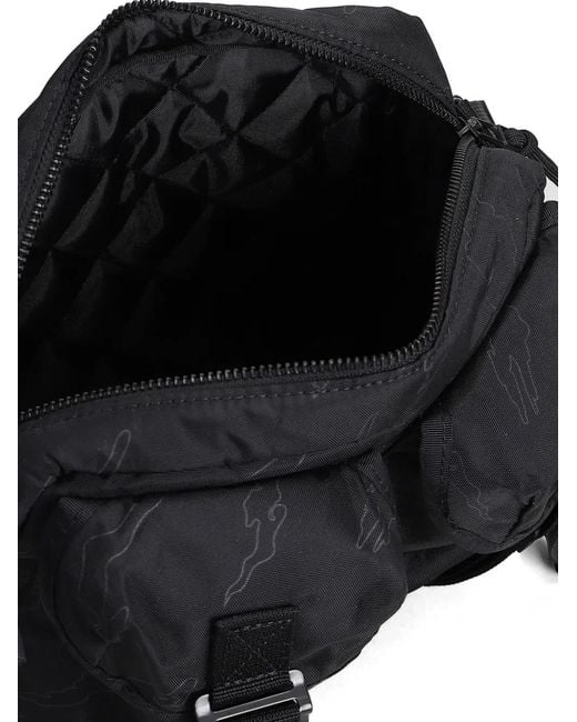 Maharishi Black A.L.I.C.E Embroidered Buckle-Fastening Shoulder Bag for men
