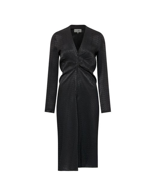 MM6 by Maison Margiela Black Jacquard Wrap Dress