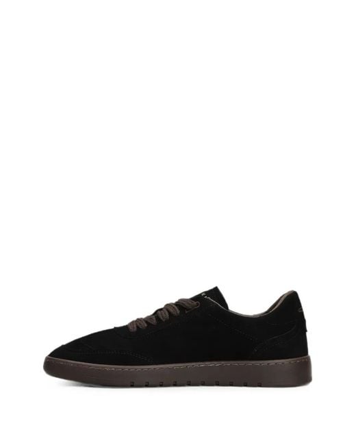 PIUMESTUDIO Black Low-Top Suede Sneakers for men