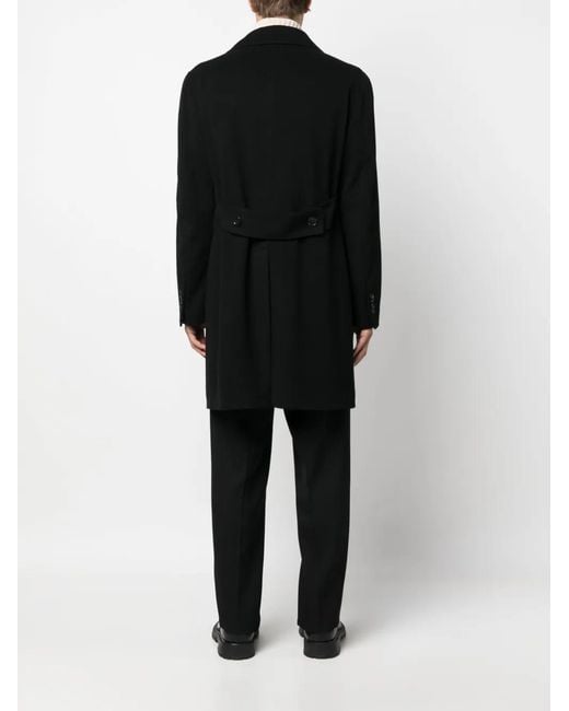 Tagliatore Black Arden Wool-Blend Coat for men