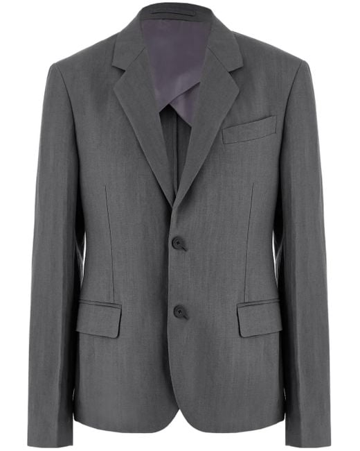 Ferragamo Black Single-Breasted Cotton Blazer for men