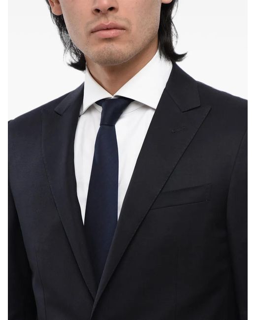 Corneliani Blue Peak-Lapel Single-Breasted Jacket for men