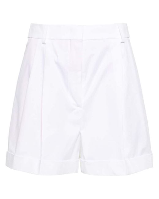 Moschino White Patch-detail Poplin Shorts
