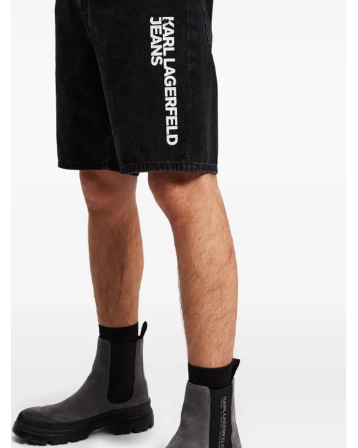 Karl Lagerfeld Shorts Mit Logo-Print in Black für Herren