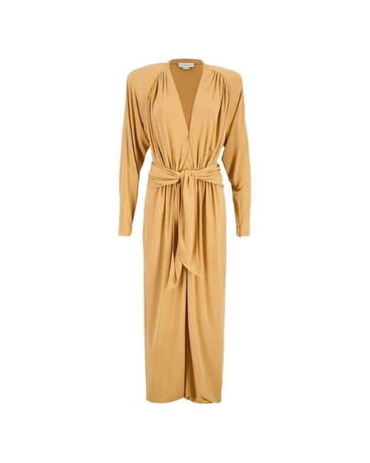 Stella McCartney Metallic Crepe Long-Sleeve Jumpsuit