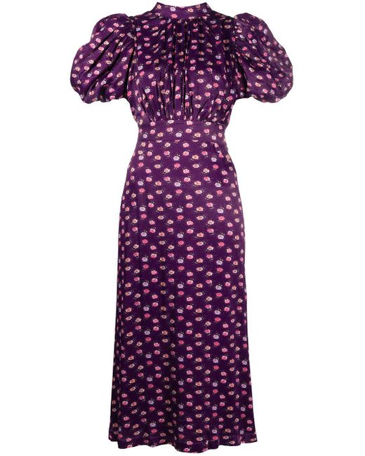 ROTATE BIRGER CHRISTENSEN Purple Dawn Satin Midi Dress