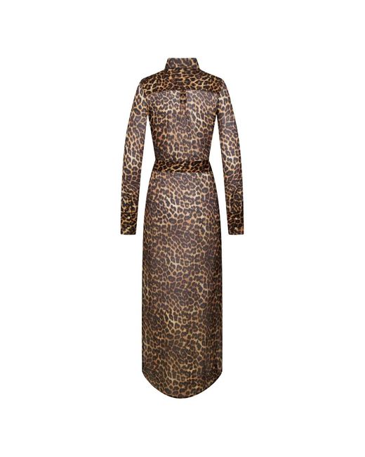 Maison Close Natural Leopard-Print Maxi Dress