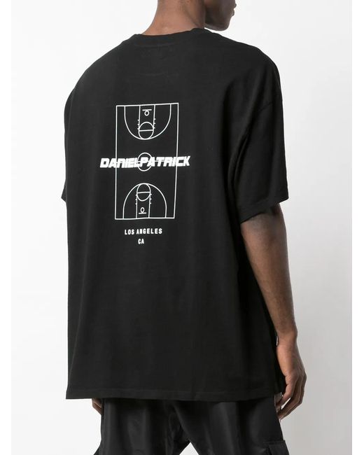 Daniel Patrick Black Graphic T-Shirt for men