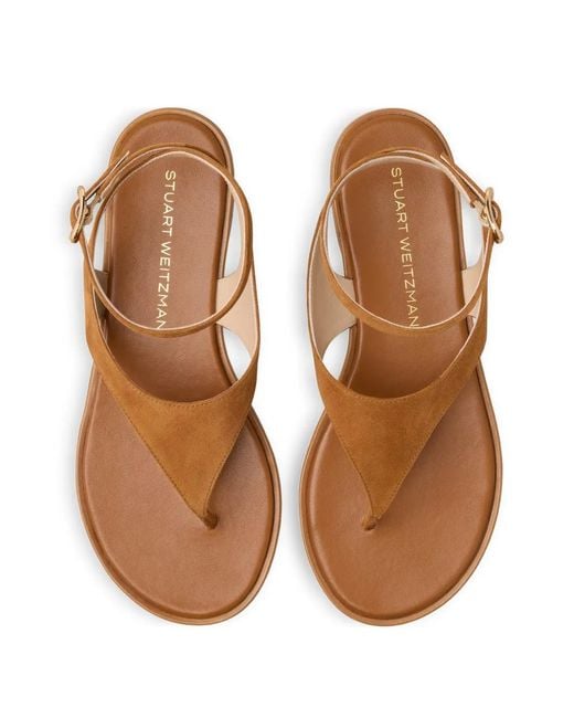 Stuart Weitzman Brown Marley Suede Sandals