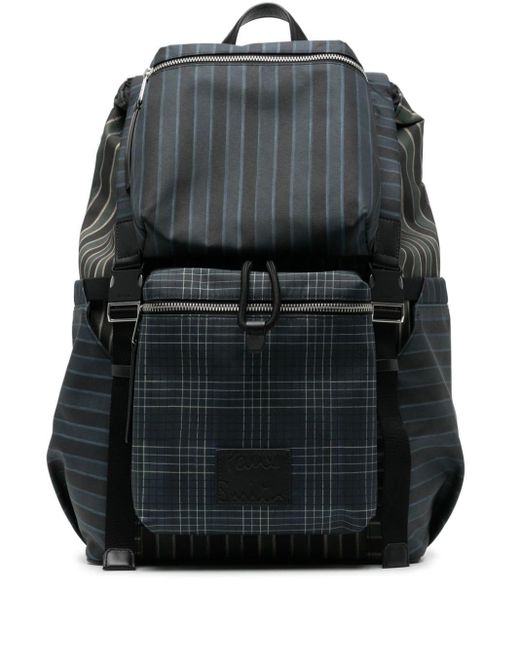Paul Smith Black Checked Shell Backpack for men
