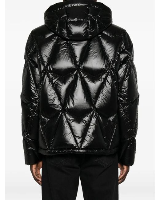 Moose Knuckles Black Quilted Hooded Jacket for men