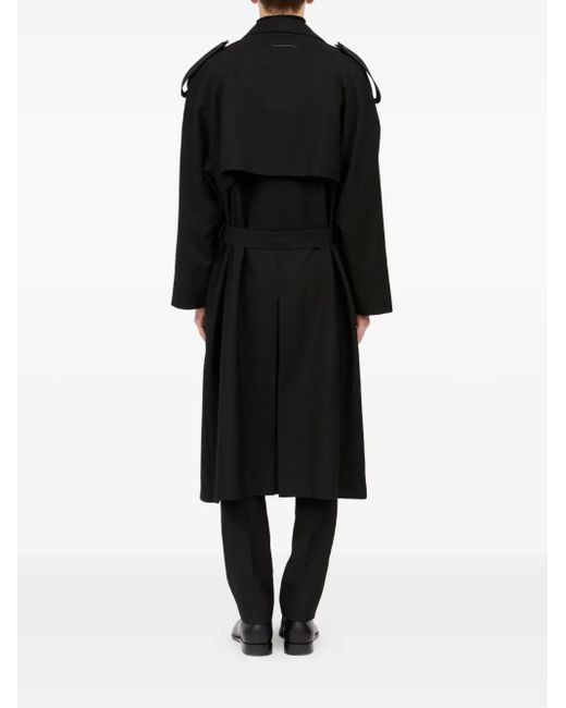 MM6 by Maison Margiela Black Wool Trench Coat for men
