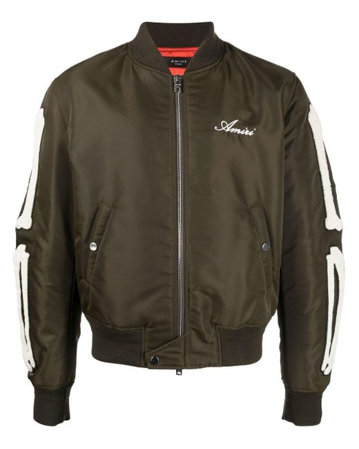 Amiri Skeletonprint Bomber Jacket in Green for Men Lyst Canada