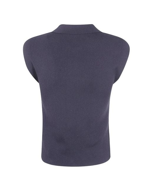 Seventy Blue Buttoned Polo Top
