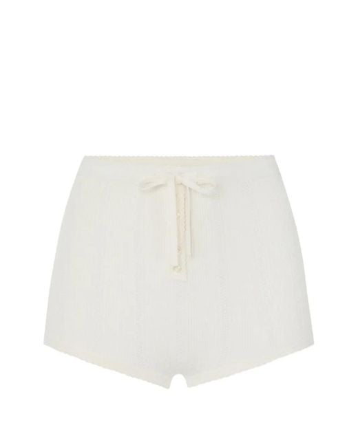 Elisabetta Franchi White Knit Openwork Briefs