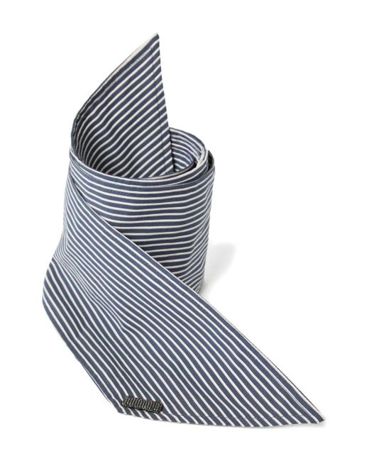 Brunello Cucinelli Gray Monili-Chain Poplin Foulard