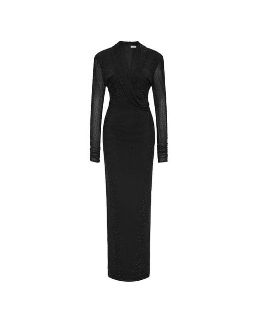 Rebecca Vallance Black Stardust Crystal-Embellished Gown