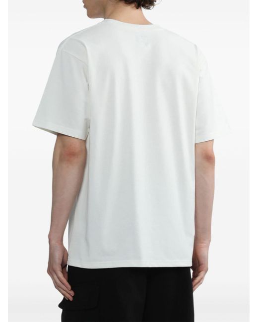 Needles White Cotton T-shirt With Logo for men