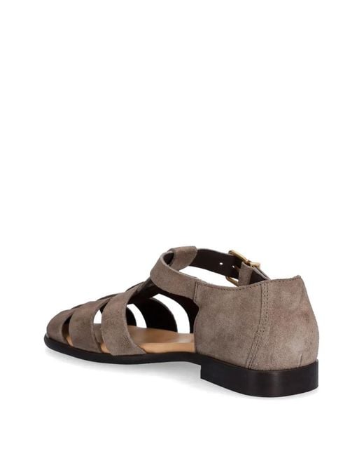 Marc O' Polo Brown Suede Caged Sandals